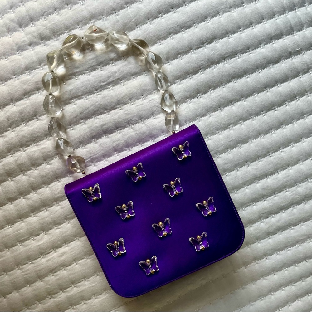 Renaud Pellegrino evening purse.  Purple silk